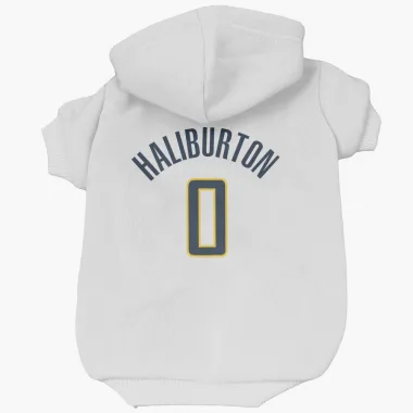 White Indiana Pacers Tyrese Haliburton   Dog & Cat Pet Hoodie